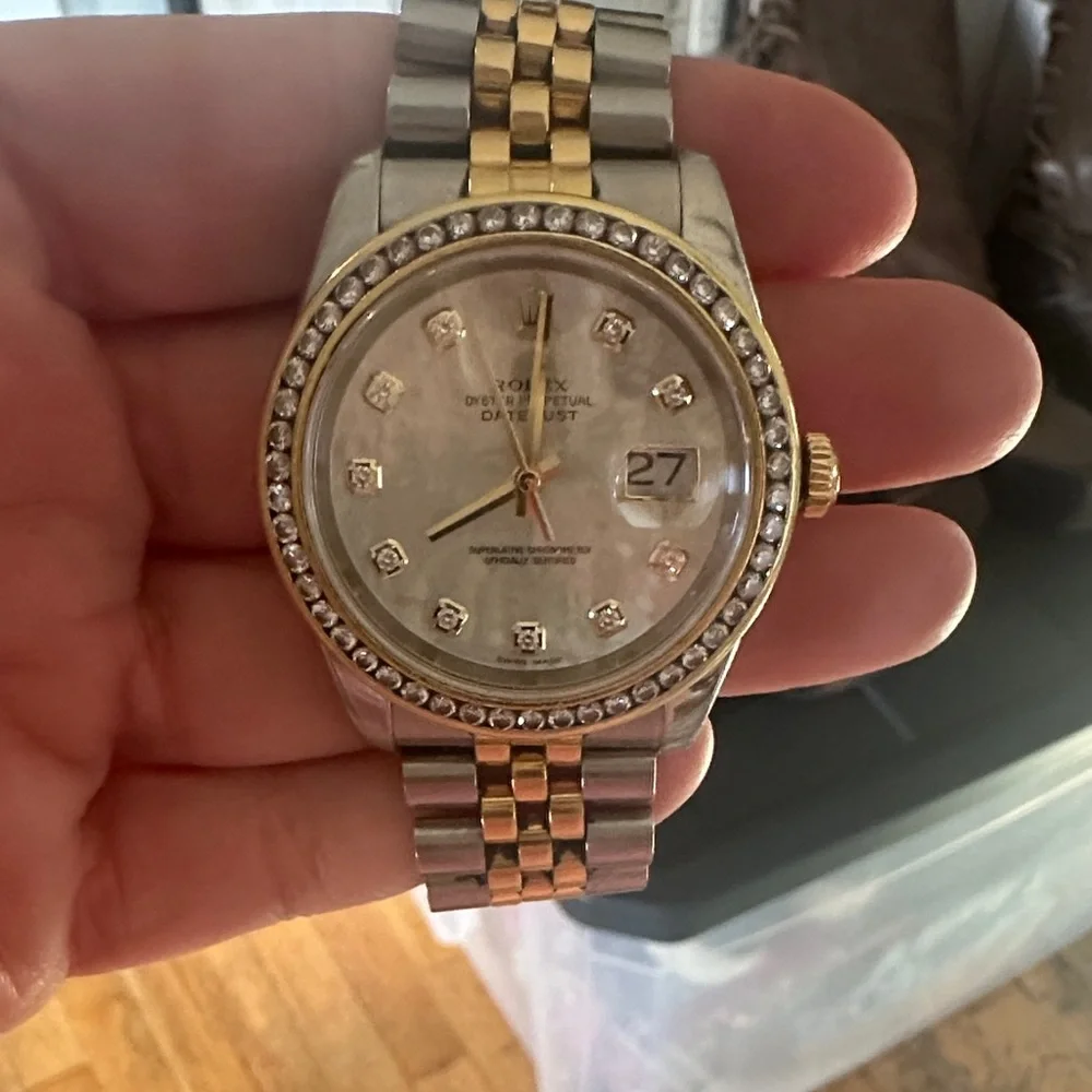 Rolex Datejust 18k Gold and Silver Watch with Diamond Accents - Picture 3 of 8